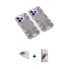MARSİLYAN™- iPhone 13 Pro Max Kılıf Ufuk Doku Prime - Siyah Bilvis 3D Mat Cam Ekran Koruyucu + Pers Alüminyum Kamera Lens - GD