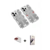 MARSİLYAN™- iPhone 13 Pro Max Kılıf Ufuk Doku Prime - Siyah Bilvis 3D Mat Cam Ekran Koruyucu + Pers Alüminyum Kamera Lens - KI