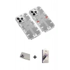 MARSİLYAN™- iPhone 13 Pro Max Kılıf Ufuk Doku Prime - Siyah Bilvis 3D Mat Cam Ekran Koruyucu + Rainbow Kamera Lens Koruma Cam - MR