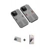 MARSİLYAN™- iPhone 13 Pro Max Kılıf Ufuk Doku Prime - Siyah Bilvis 3D Mat Cam Ekran Koruyucu + Rainbow Kamera Lens Koruma Cam - MI