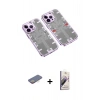 MARSİLYAN™- iPhone 13 Pro Max Kılıf Ufuk Doku Prime - Siyah Bilvis 3D Mat Cam Ekran Koruyucu + Renkli Kamera Lens Koruma Cam - SI