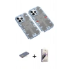 MARSİLYAN™- iPhone 13 Pro Max Kılıf Ufuk Doku Prime - Siyah Bilvis 3D Mat Cam Ekran Koruyucu + Renkli Kamera Lens Koruma Cam - SI
