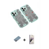 MARSİLYAN™- iPhone 13 Pro Max Kılıf Ufuk Doku Prime - Siyah Bilvis 3D Mat Cam Ekran Koruyucu + Shine Kamera Lens Koruma Cam - GI
