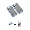 MARSİLYAN™- iPhone 13 Pro Max Kılıf Ufuk Doku Prime - Siyah Bilvis 3D Mat Cam Ekran Koruyucu + Shine Kamera Lens Koruma Cam - MI