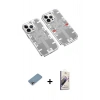 MARSİLYAN™- iPhone 13 Pro Max Kılıf Ufuk Doku Prime - Siyah Bilvis 3D Mat Cam Ekran Koruyucu + Shine Kamera Lens Koruma Cam - GI