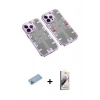 MARSİLYAN™- iPhone 13 Pro Max Kılıf Ufuk Doku Prime - Siyah Bilvis 3D Mat Cam Ekran Koruyucu + Shine Kamera Lens Koruma Cam - MI