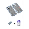 MARSİLYAN™- iPhone 13 Pro Max Kılıf Ufuk Doku Prime - Siyah Bilvis 5in1 3D Magic Cam Ekran Koruyucu + Gökkuşağı Shine Kamera Lens Koruma Cam