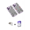 MARSİLYAN™- iPhone 13 Pro Max Kılıf Ufuk Doku Prime - Siyah Bilvis 5in1 3D Magic Cam Ekran Koruyucu + Pers Alüminyum Kamera Lens - GD