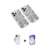 MARSİLYAN™- iPhone 13 Pro Max Kılıf Ufuk Doku Prime - Siyah Bilvis 5in1 3D Magic Cam Ekran Koruyucu + Gold Shine Kamera Lens