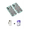 MARSİLYAN™- iPhone 13 Pro Max Kılıf Ufuk Doku Prime - Siyah Bilvis 5in1 3D Magic Cam Ekran Koruyucu + Gold Shine Kamera Lens