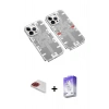 MARSİLYAN™- iPhone 13 Pro Max Kılıf Ufuk Doku Prime - Siyah Bilvis 5in1 3D Magic Cam Ekran Koruyucu + Pers Alüminyum Kamera Lens - KI