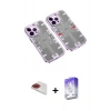 MARSİLYAN™- iPhone 13 Pro Max Kılıf Ufuk Doku Prime - Siyah Bilvis 5in1 3D Magic Cam Ekran Koruyucu + Pers Alüminyum Kamera Lens - KI