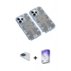 MARSİLYAN™- iPhone 13 Pro Max Kılıf Ufuk Doku Prime - Siyah Bilvis 5in1 3D Magic Cam Ekran Koruyucu + Lacivert Pers Alüminyum Kamera Lens