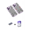 MARSİLYAN™- iPhone 13 Pro Max Kılıf Ufuk Doku Prime - Siyah Bilvis 5in1 3D Magic Cam Ekran Koruyucu + Renkli Kamera Lens Koruma Cam - MI
