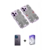 MARSİLYAN™- iPhone 13 Pro Max Kılıf Ufuk Doku Prime - Siyah Bilvis 5in1 3D Magic Cam Ekran Koruyucu + Neon Fosforlu Kamera Lens - MI