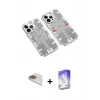 MARSİLYAN™- iPhone 13 Pro Max Kılıf Ufuk Doku Prime - Siyah Bilvis 5in1 3D Magic Cam Ekran Koruyucu + Pers Alüminyum Kamera Lens - GD