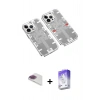 MARSİLYAN™- iPhone 13 Pro Max Kılıf Ufuk Doku Prime - Siyah Bilvis 5in1 3D Magic Cam Ekran Koruyucu + Pers Alüminyum Kamera Lens - GI