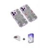 MARSİLYAN™- iPhone 13 Pro Max Kılıf Ufuk Doku Prime - Siyah Bilvis 5in1 3D Magic Cam Ekran Koruyucu + Pers Alüminyum Kamera Lens - GI