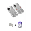 MARSİLYAN™- iPhone 13 Pro Max Kılıf Ufuk Doku Prime - Siyah Bilvis 5in1 3D Magic Cam Ekran Koruyucu + Rainbow Kamera Lens Koruma Cam - BZ