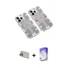 MARSİLYAN™- iPhone 13 Pro Max Kılıf Ufuk Doku Prime - Siyah Bilvis 5in1 3D Magic Cam Ekran Koruyucu + Rainbow Kamera Lens Koruma Cam - REGD