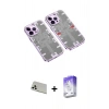MARSİLYAN™- iPhone 13 Pro Max Kılıf Ufuk Doku Prime - Siyah Bilvis 5in1 3D Magic Cam Ekran Koruyucu + Rainbow Kamera Lens Koruma Cam - BZ