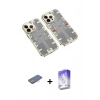 MARSİLYAN™- iPhone 13 Pro Max Kılıf Ufuk Doku Prime - Siyah Bilvis 5in1 3D Magic Cam Ekran Koruyucu + Renkli Kamera Lens Koruma Cam - PE