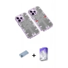 MARSİLYAN™- iPhone 13 Pro Max Kılıf Ufuk Doku Prime - Siyah Bilvis 5in1 3D Magic Cam Ekran Koruyucu + Shine Kamera Lens Koruma Cam - MI