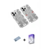 MARSİLYAN™- iPhone 13 Pro Max Kılıf Ufuk Doku Prime - Siyah Bilvis 5in1 3D Magic Cam Ekran Koruyucu + Shine Kamera Lens Koruma Cam - MI