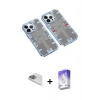 MARSİLYAN™- iPhone 13 Pro Max Kılıf Ufuk Doku Prime - Siyah Bilvis 5in1 3D Magic Cam Ekran Koruyucu + Pers Alüminyum Kamera Lens - SABE