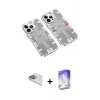 MARSİLYAN™- iPhone 13 Pro Max Kılıf Ufuk Doku Prime - Siyah Bilvis 5in1 3D Magic Cam Ekran Koruyucu + Pers Alüminyum Kamera Lens - SABE