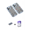 MARSİLYAN™- iPhone 13 Pro Max Kılıf Ufuk Doku Prime - Siyah Bilvis 5in1 3D Magic Cam Ekran Koruyucu + Renkli Kamera Lens Koruma Cam - YL