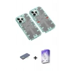 MARSİLYAN™- iPhone 13 Pro Max Kılıf Ufuk Doku Prime - Siyah Bilvis 5in1 3D Magic Cam Ekran Koruyucu + Renkli Kamera Lens Koruma Cam - YL