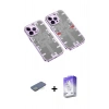 MARSİLYAN™- iPhone 13 Pro Max Kılıf Ufuk Doku Prime - Siyah Bilvis 5in1 3D Magic Cam Ekran Koruyucu + Renkli Kamera Lens Koruma Cam - YL