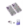 MARSİLYAN™- iPhone 13 Pro Max Kılıf Ufuk Doku Prime - Siyah Bilvis 5in1 5D Magic Hayalet Cam Ekran Koruyucu + Pers Alüminyum Kamera Lens - GI