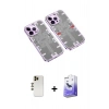 MARSİLYAN™- iPhone 13 Pro Max Kılıf Ufuk Doku Prime - Siyah Bilvis 5in1 5D Magic Hayalet Cam Ekran Koruyucu + Shine Kamera Lens - GD