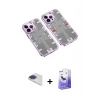 MARSİLYAN™- iPhone 13 Pro Max Kılıf Ufuk Doku Prime - Siyah Bilvis 5in1 5D Magic Hayalet Cam Ekran Koruyucu + Pers Alüminyum Kamera Lens - LT