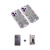 MARSİLYAN™- iPhone 13 Pro Max Kılıf Ufuk Doku Prime - Siyah Bilvis Hayalet Cam Ekran Koruyucu + Neon Fosforlu Kamera Lens - BZ