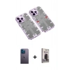 MARSİLYAN™- iPhone 13 Pro Max Kılıf Ufuk Doku Prime - Siyah Bilvis Hayalet Cam Ekran Koruyucu + Neon Fosforlu Kamera Lens - MI