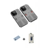 MARSİLYAN™- iPhone 13 Pro Max Kılıf Ufuk Doku Prime - Siyah Bilvis Hayalet Cam Ekran Koruyucu + Shine Kamera Lens Koruma Cam - MI