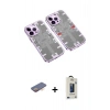 MARSİLYAN™- iPhone 13 Pro Max Kılıf Ufuk Doku Prime - Siyah Bilvis Hayalet Cam Ekran Koruyucu + Renkli Kamera Lens Koruma Cam - TU