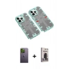 MARSİLYAN™- iPhone 13 Pro Max Kılıf Ufuk Doku Prime - Siyah Bilvis Hayalet Cam Ekran Koruyucu + Neon Fosforlu Kamera Lens - YL