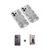 MARSİLYAN™- iPhone 13 Pro Max Kılıf Ufuk Doku Prime - Siyah Bilvis Hayalet Cam Ekran Koruyucu + Neon Fosforlu Kamera Lens - YL