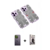 MARSİLYAN™- iPhone 13 Pro Max Kılıf Ufuk Doku Prime - Siyah Bilvis Hayalet Cam Ekran Koruyucu + Neon Fosforlu Kamera Lens - YL