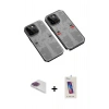 MARSİLYAN™- iPhone 13 Pro Max Kılıf Ufuk Doku Prime - Siyah Joko 5D Cam + Pers Alüminyum Kamera Lens - GI