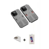 MARSİLYAN™- iPhone 13 Pro Max Kılıf Ufuk Doku Prime - Siyah Joko 5D Cam + Pers Alüminyum Kamera Lens - GD