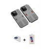 MARSİLYAN™- iPhone 13 Pro Max Kılıf Ufuk Doku Prime - Siyah Joko 5D Cam + Pers Alüminyum Kamera Lens - LT