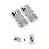 MARSİLYAN™- iPhone 13 Pro Max Kılıf Ufuk Doku Prime - Siyah Joko 5D Cam + Rainbow Kamera Lens Koruma Cam - MI