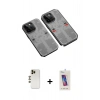 MARSİLYAN™- iPhone 13 Pro Max Kılıf Ufuk Doku Prime - Siyah Joko 5D Cam + Shine Kamera Lens - GD