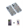 MARSİLYAN™- iPhone 13 Pro Max Kılıf Ufuk Doku Prime - Siyah Joko 5D Cam + Neon Fosforlu Kamera Lens - YL