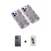 MARSİLYAN™- iPhone 13 Pro Max Kılıf Ufuk Doku Prime - Siyah Joko 5D Cam + Neon Fosforlu Kamera Lens - YL